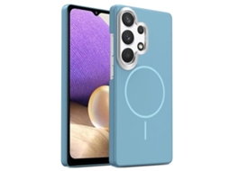 Capa Para Samsung Galaxy A33 5g Fina Circular Magsafe À Prova De Choque Dourada Em Policarbonato Azul Oceano