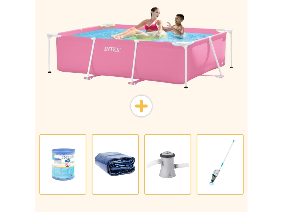 Intex Piscina Com Estrutura Retangular - 220x150x60 Cm - 5-peças S27