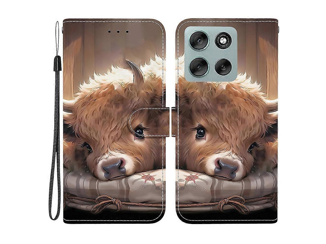 Capa De Couro Tkdaddy Para Motorola Moto G56 5g Com Suporte, Carteira, Estampa, Capa De Celular Com Alça De Pulso E Estampa De Panturrilha