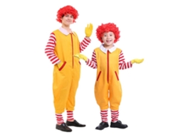 Conjunto Laxiscreed De 4 Peças Fantasia De Palhaço Fastfood Amarelo Para Halloween E Eventos