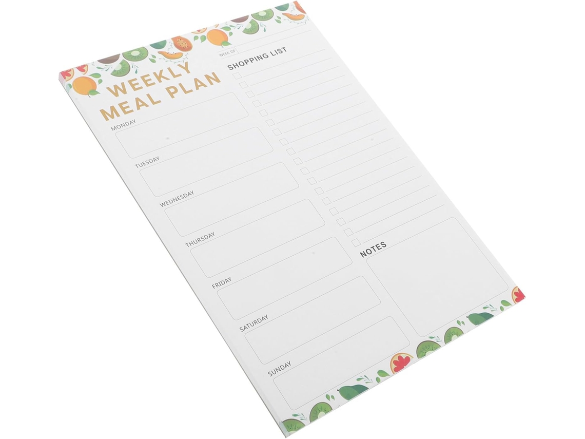 Bloc-notes Magnétique Blanc Para Planificação De Repas Hebdomadaire 60 Folhas Destacáveis Em Papel Offset