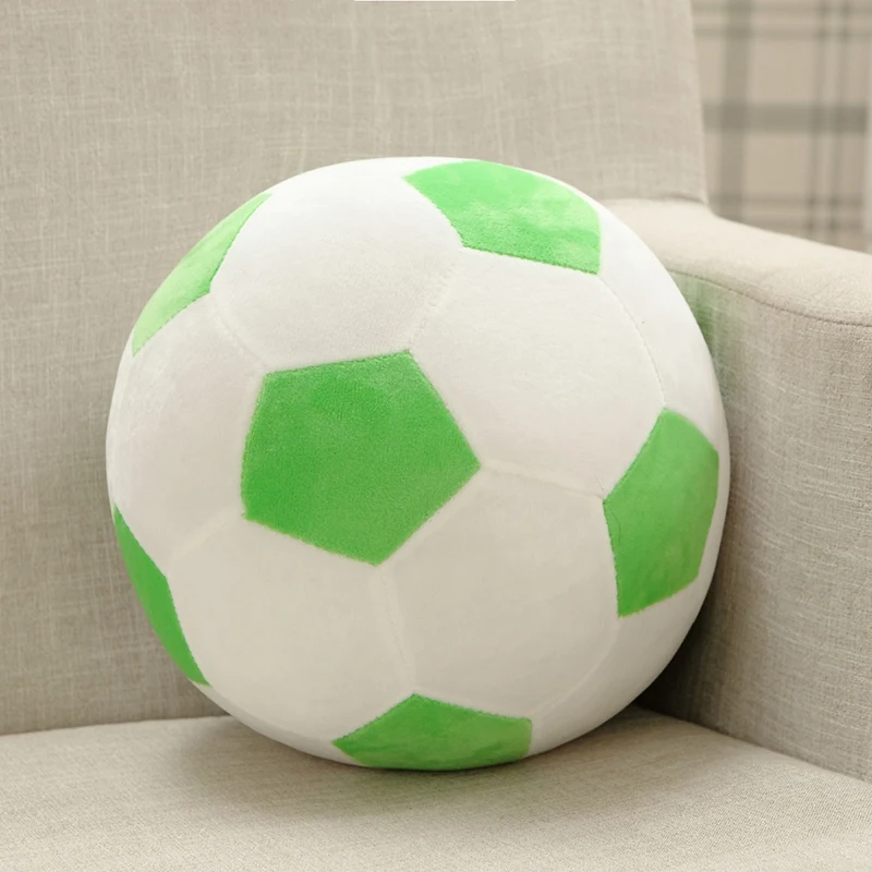 Brinquedo de Pelúcia Macio em Formato de Bola de Futebol MDUG (branco e Verde, 30 Cm)
