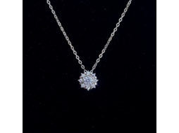 Colar Pequeno Sol em Prata de Lei 925 , Cravejado com Zircônias Cúbicas, Exalando um Luxo Sofisticado e Discreto. MDUG (ouro Branco)