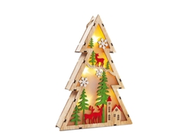 Adorno Navideño De Madera Con Luz Creativo Para Escritorio Navideño Led