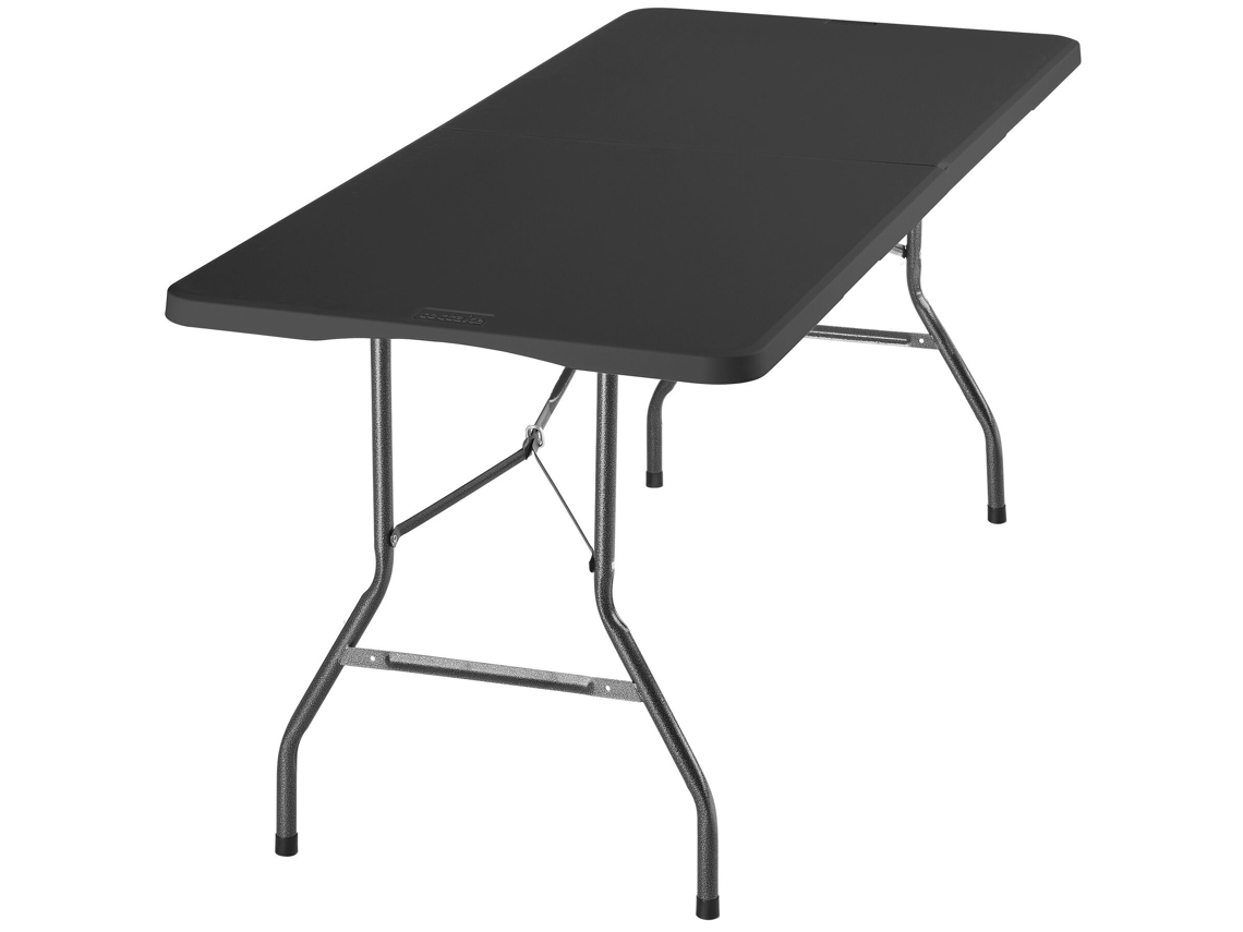 Mesa De Campismo Tectake Dobrável, Resistente Às Intempéries, Portátil E Leve, 180 X 70 X 74 Cm, Antracite