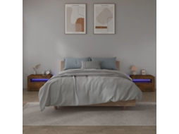 Vidaxl Mesas Cabeceira C/ Leds 2 Pcs 60x35x40 Cm Carvalho Fumado