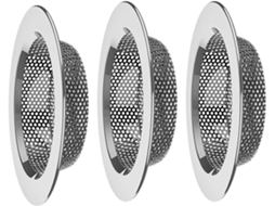Conjunto De 3 Cestos Filtros Para Ralo Cozinha, Multiuso, Em Aço