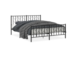 Bed Frame, Bed Frames Vidaxl Preto Aço (160 X 200 Cm)