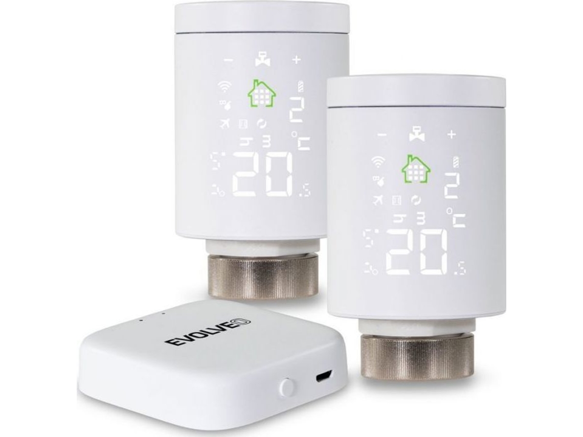 Kit inicial Evolveo Evo RV M30sp Heat M30v2 com 2 cabeças termostáticas e gateway