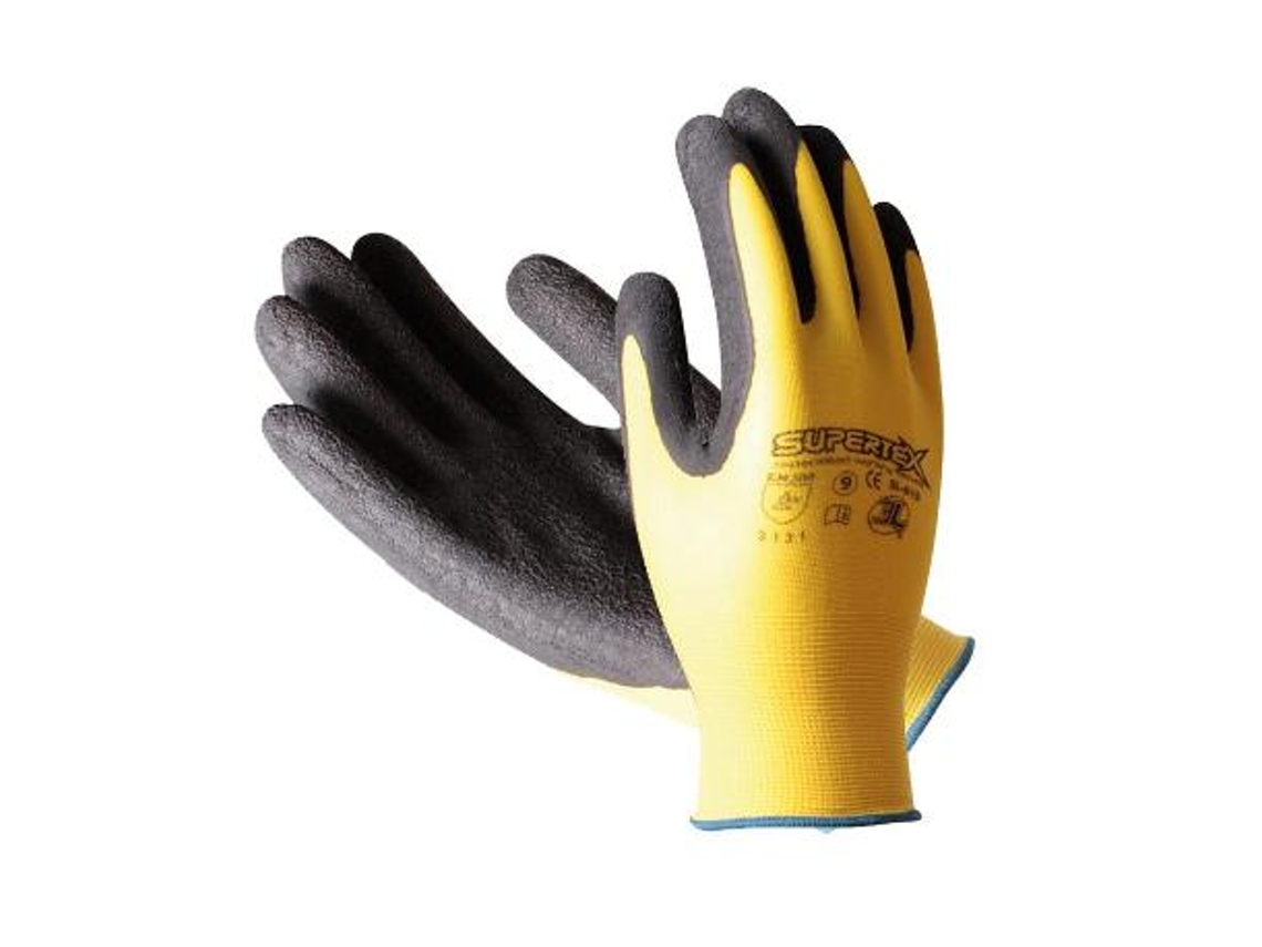 Guante nylon+latex en palma supertex  agricola amarill t-9 sl-01