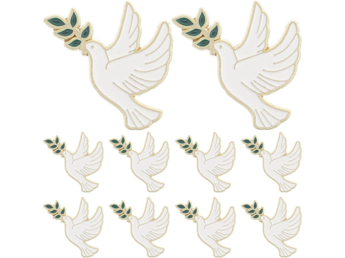 Ciieeo De 12 Broches Da Paz Em Liga De Zinco Com Ramo De Oliveira, Símbolo Minimalista Da Paz