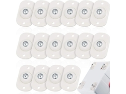 Conjunto De 16 Mini Rodízios Brancos Autoadesivos Giratórios Para Móveis. Aquaforge