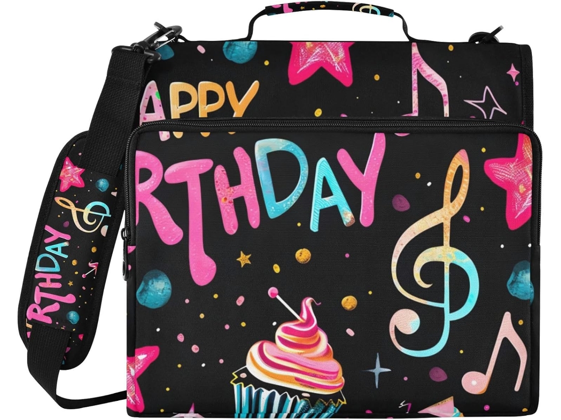 Pasta Com Fecho De Aniversário, Fichário De 3 Argolas, Compartimento Laptop E Organizador Com Vários Bolsos Escola