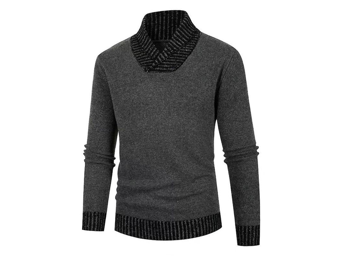 2026 jersey Casual de Manga Larga com Blocos de Cor para Homem com Gola V