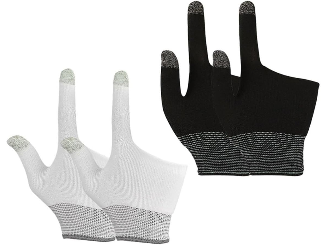 Lurelia Luvas Gaming Para Ecrã Tátil 2 Pares, Nylon, Grafeno, Respirável, Sensível Ao Toque, Para Gaming Móvel E Ecrãs Táteis