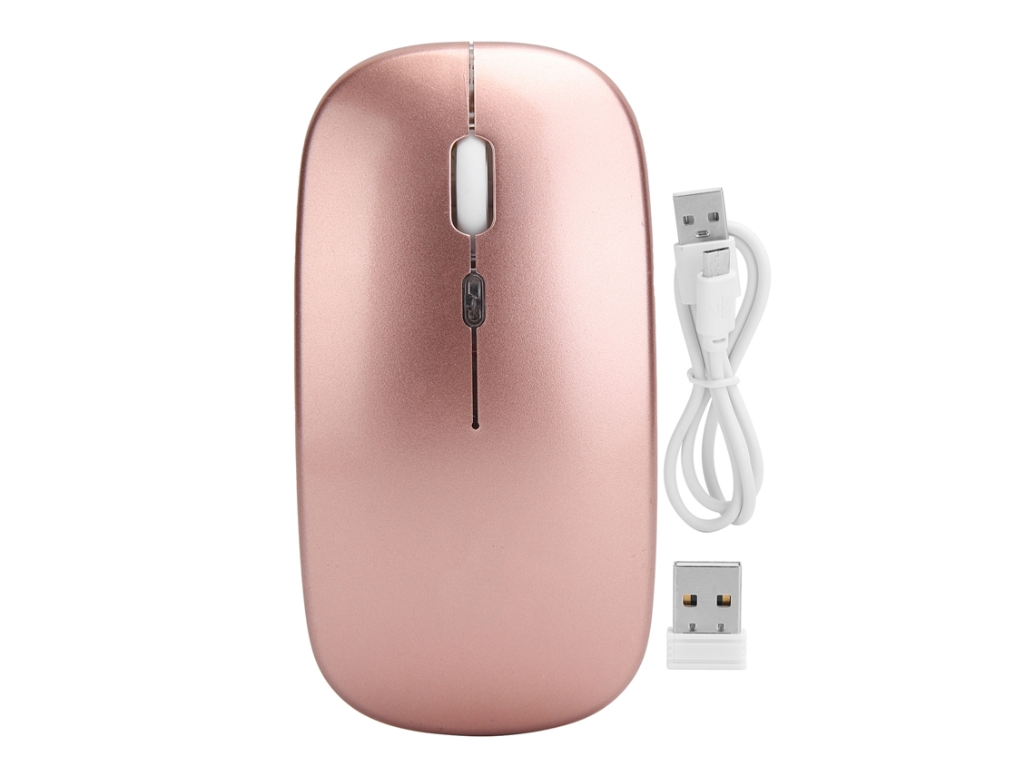 Ratón inalámbrico 2.4g con retroiluminación para oficina, portátil, sobremesa, oro rosa | S/MARCA
