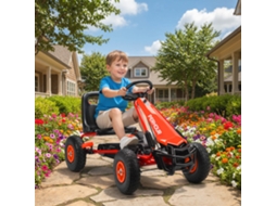 Kart De Pedal Infantil, Banco Ajustável, Rodas Eva, Freio, Embreagem, 3-8 Anos, Vermelho
