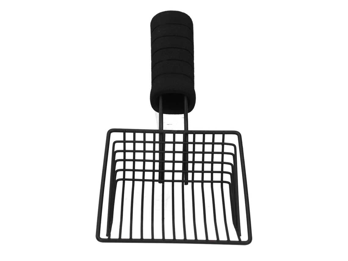 Colher de Areia para Gato Reutilizável de Metal com Design Perfurado para Limpeza Eficaz PRETO | S/MARCA