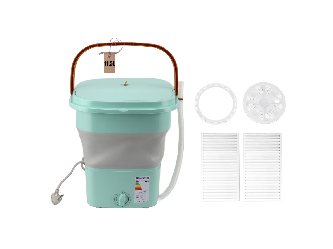 Máquina de Lavar Portátil 11,5l, Verde, 220v, Ideal para Viagens e Casa LAXISCREED