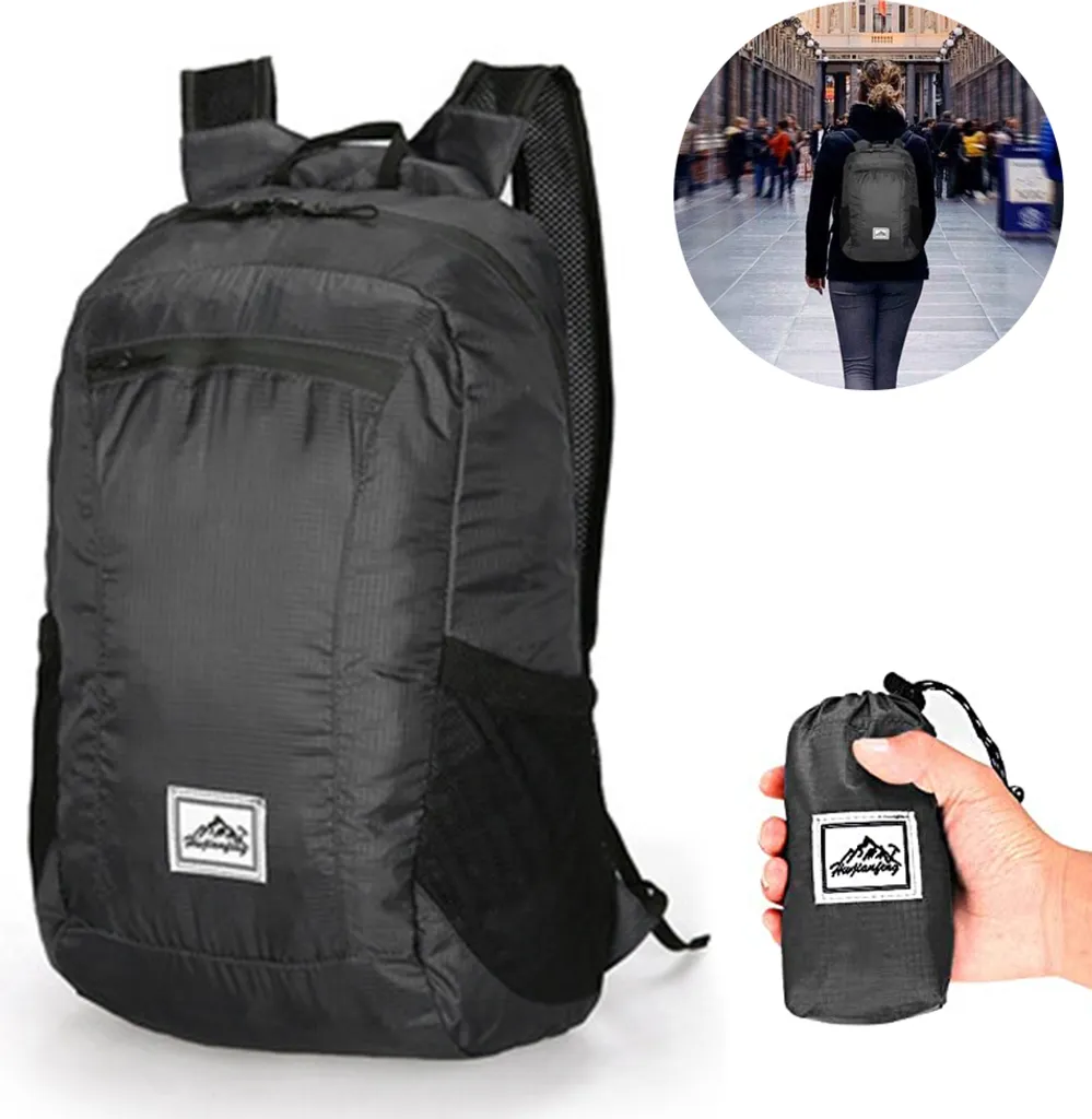 Mochila Dobrável E Impermeável Para Caminhadas, Preta_xx -aquaforge