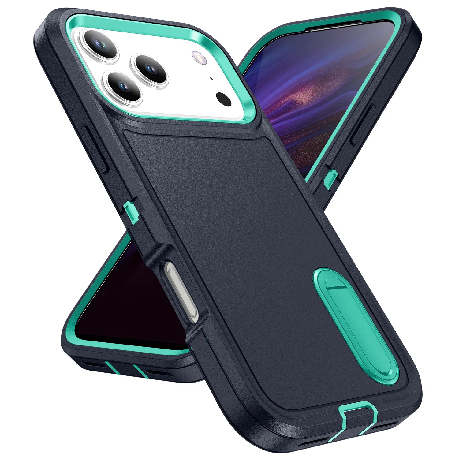 (azul, Iphone 16 Pro) Capa Resistente A Impactos, Proteção Reforçada, Suporte Invisível Integrado.