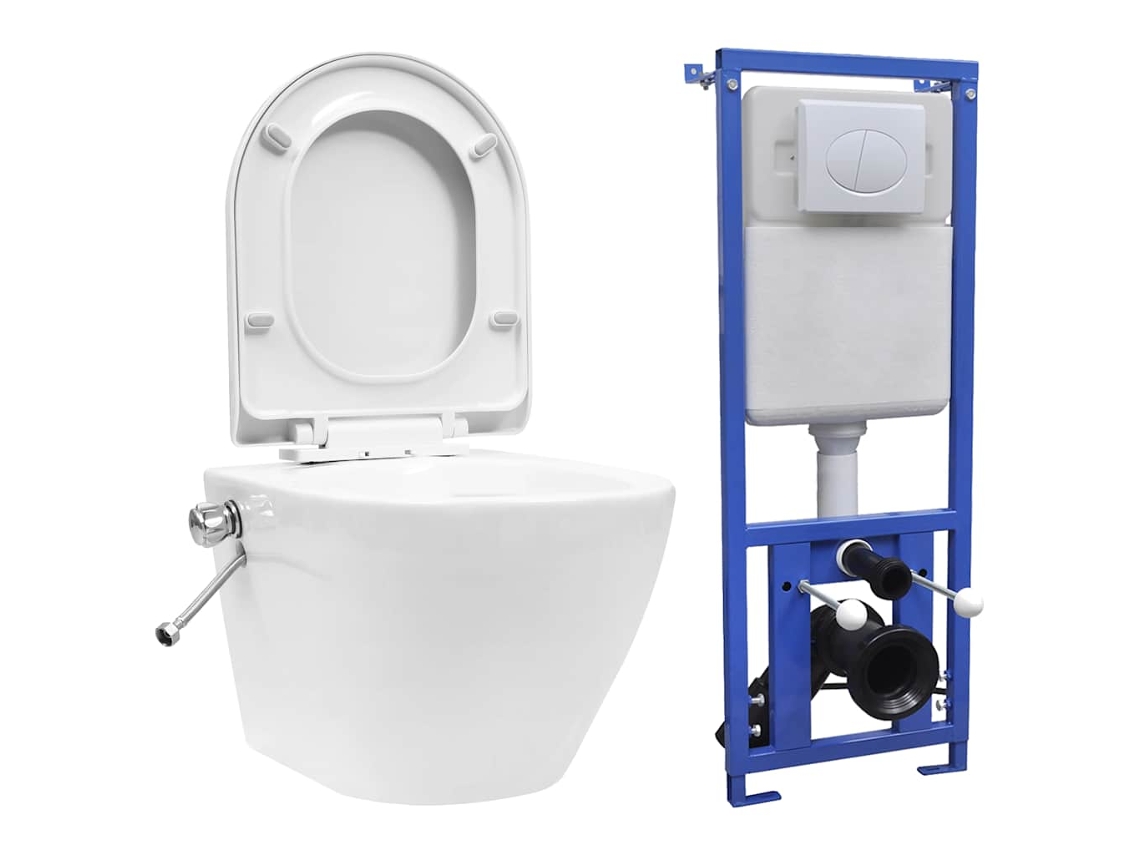 Wall Hung Toilet, Wall Hung Toilets Vidaxl Branco Cerâmica