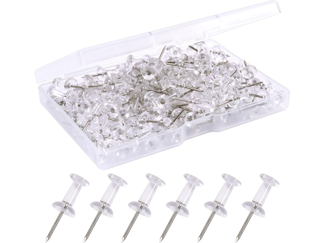 120 tachinhas transparentes para painel perfurado com caixa