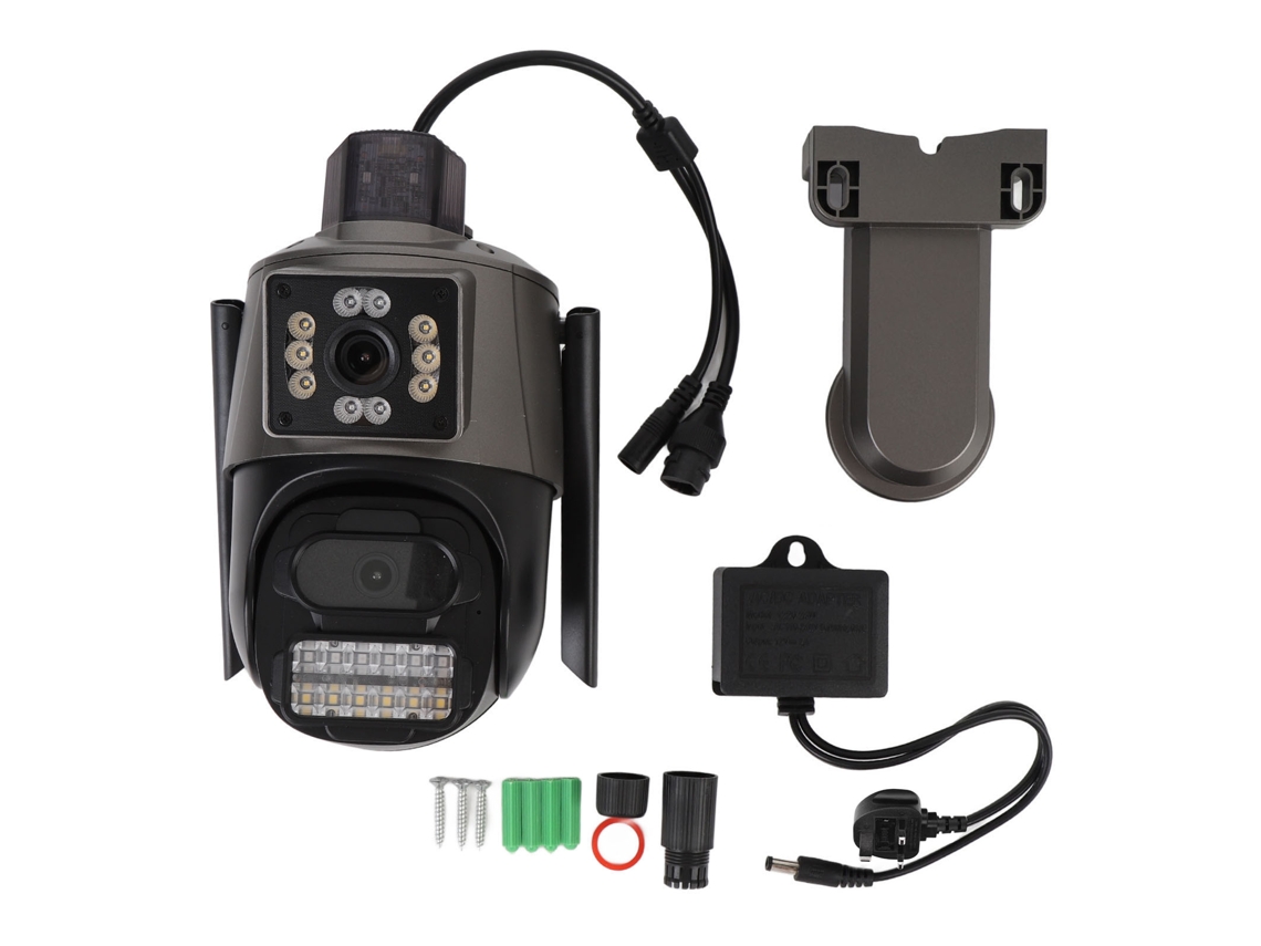 Pan Tilt Wireless Security Camera Dual Lens 6mp 5x Zoom Motion Detection Ip66 Water Resistant Panoramic Security Camera For Outdoor Home Uk Plug
