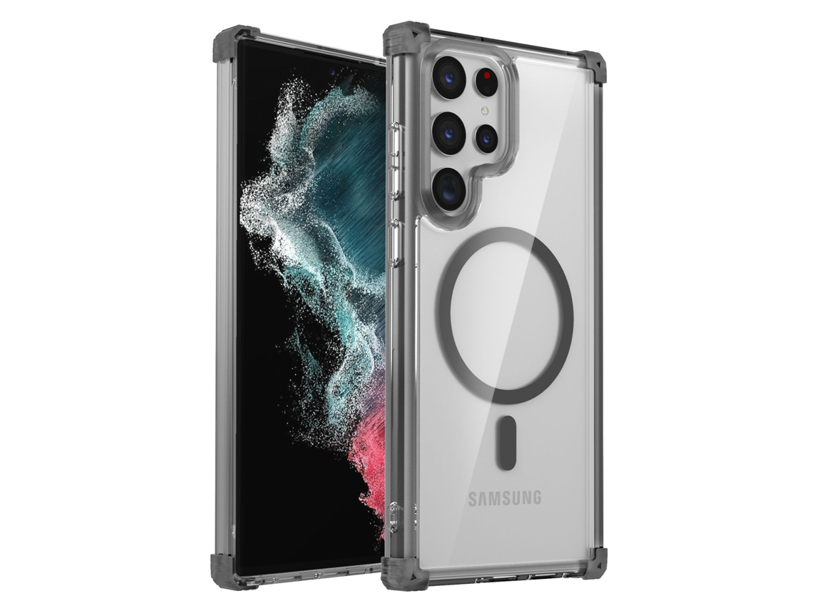 Capa Magnética Transparente Para Samsung S25 Ultra, Proteção Contra Quedas Nos Quatro Cantos, Ultrafina E Resistente A Impactos - Preta
