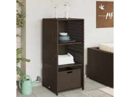 Vidaxl Armário De Arrumação Para Jardim 50x55x115 Cm Vime Pe Castanho