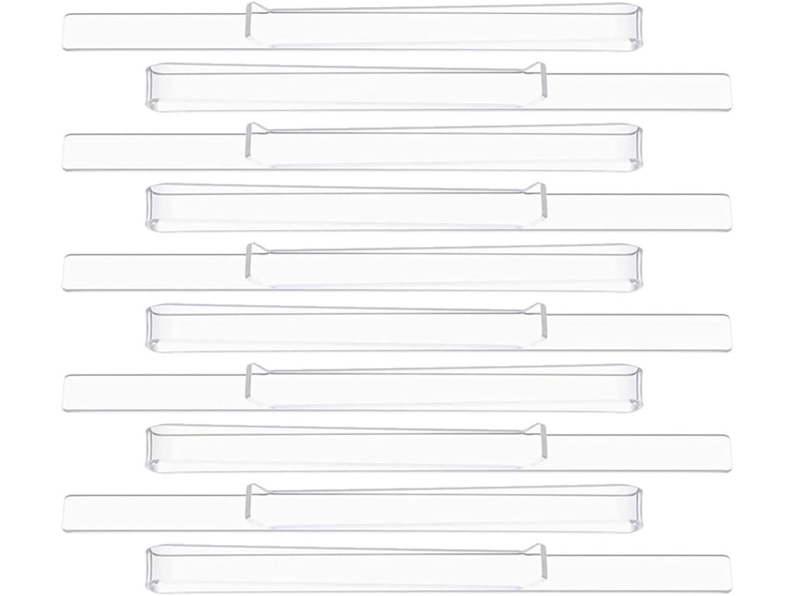 Yardwe Conjunto de 5 pares de alfinetes de acrílico transparente para partituras, ideais para prateleiras de música, resistentes e duráveis.