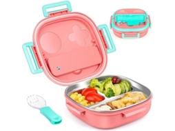 Lancheira Bento Infantil Em Aço Inoxidável, À Prova De Vazamentos, Com Talheres, Tamanho Ideal Para Crianças De 1a 3 Anos
