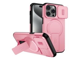 Capa Com Suporte Magsafe Para Iphone 15 Pro Max - Abertura Deslizante Com Proteção De Câmara