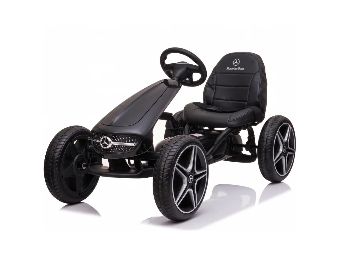 Go Kart De Pedales Para Crianças Mercedes - 3 A 7 Anos - Rodas Eva - Preto