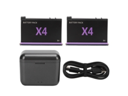 2pcs Battery For X4 Action Camera 2500mah Full Decode Replacement Battery With 2 Slot Battery Charger LAXISCREED