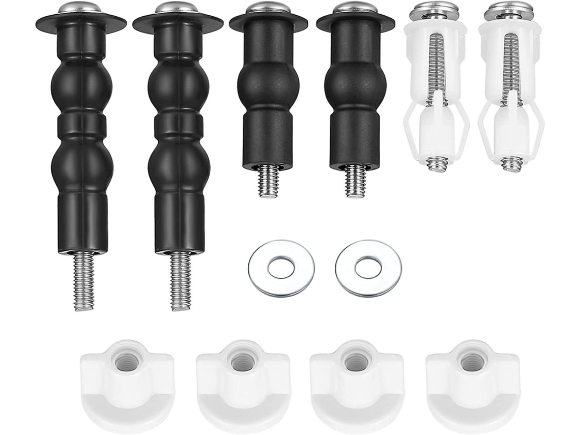 Kit Com 4 Dobradiças E Parafusos Para Assento Sanitário (preto E Branco)