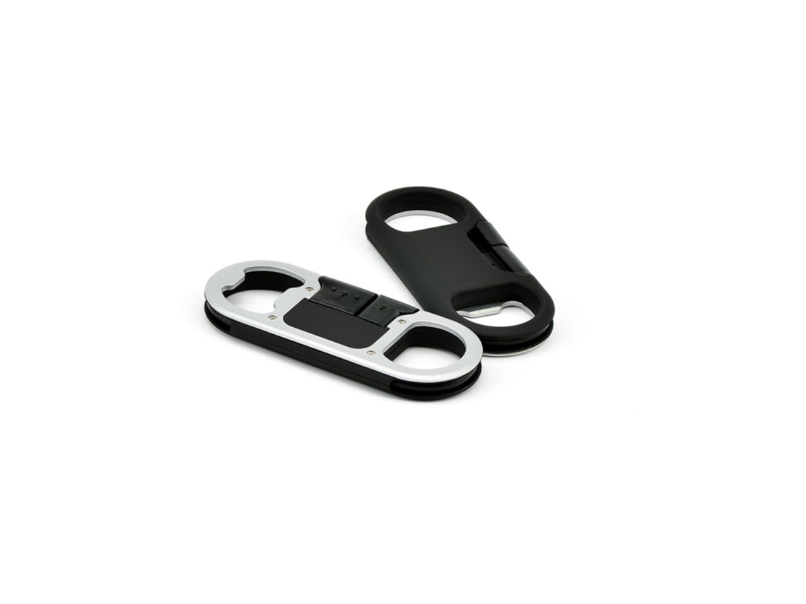 Chaveiro Multifuncional Com Cabo Usb E Abridor De Garrafas Preto