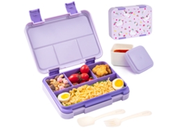 Lancheira Bento Infantil Compartimentada Hermética Portátil Para Refeições Escolares Czhhmart Unicórnio