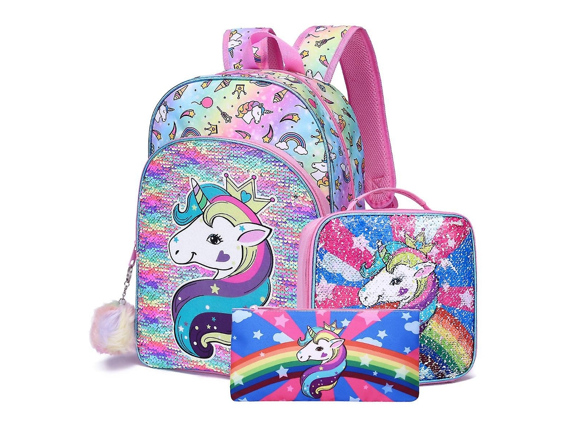 Mochila Para Meninas, Mochila Para Estudantes Do Ensino Fundamental E Pré-escolar, Mochila Infantil Com Lancheira.