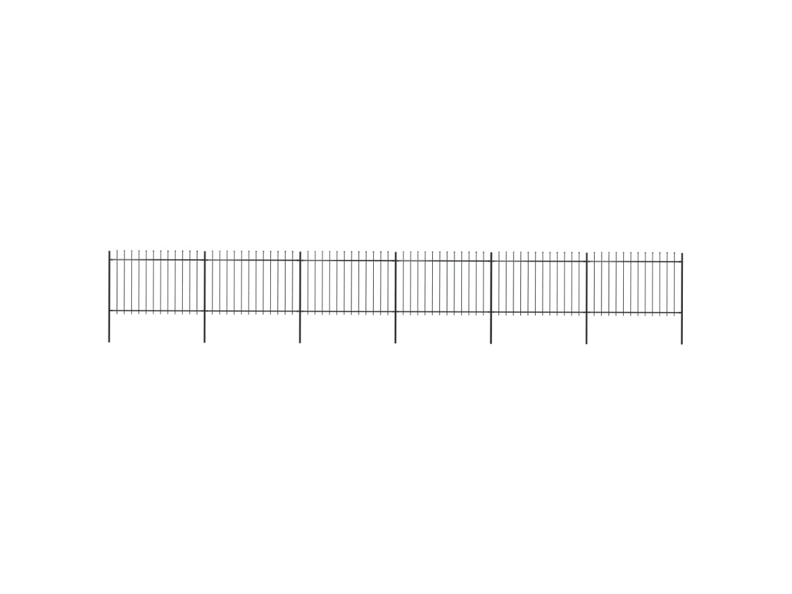 Cerca De Jardim Com Topo Em Lanã§as 10,2x1,2 M Aã§o Preto DKD HOME DECOR