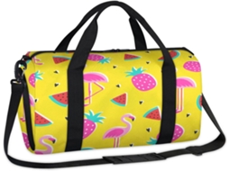 Bolsa Esportiva em Formato de Flamingo e Abacaxi Bolsa Esportiva Casual para Fins de Semana 45 X 21 5 X 23 C