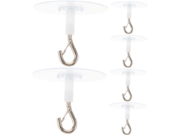 Ganchos Adesivos Para Teto, 6 Unidades, Suporte Para Mosquiteiro Com Base Plástica Que Não Danifica A Parede, Fácil