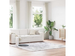 Vidaxl Tapete Shaggy De Pelo Alto Navarra 240x240cm Cinzento Prateado
