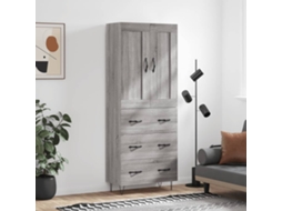 Armário Alto 69.5X34X180 cm Derivados De Madeira Sonoma Cinza VIDAXL