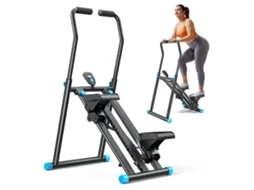 Stepper Vertical MERACH, LCD, 3 Níveis Resistência Ajustável, Altura Ajustável, Dobrável, Estável, Queima de calorias, para Casa, Máx 150kg, Preto