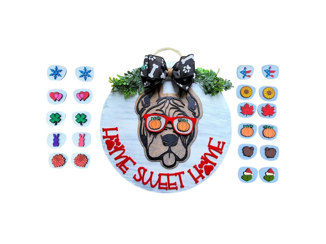 Laxiscreed Placa De Boas-vindas Em Madeira Para Casa De Cão Decorativa E Festa De Courtyard