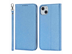 Capa Quedas Pega Para Iphone 14 Plus Pele Sintética Azul
