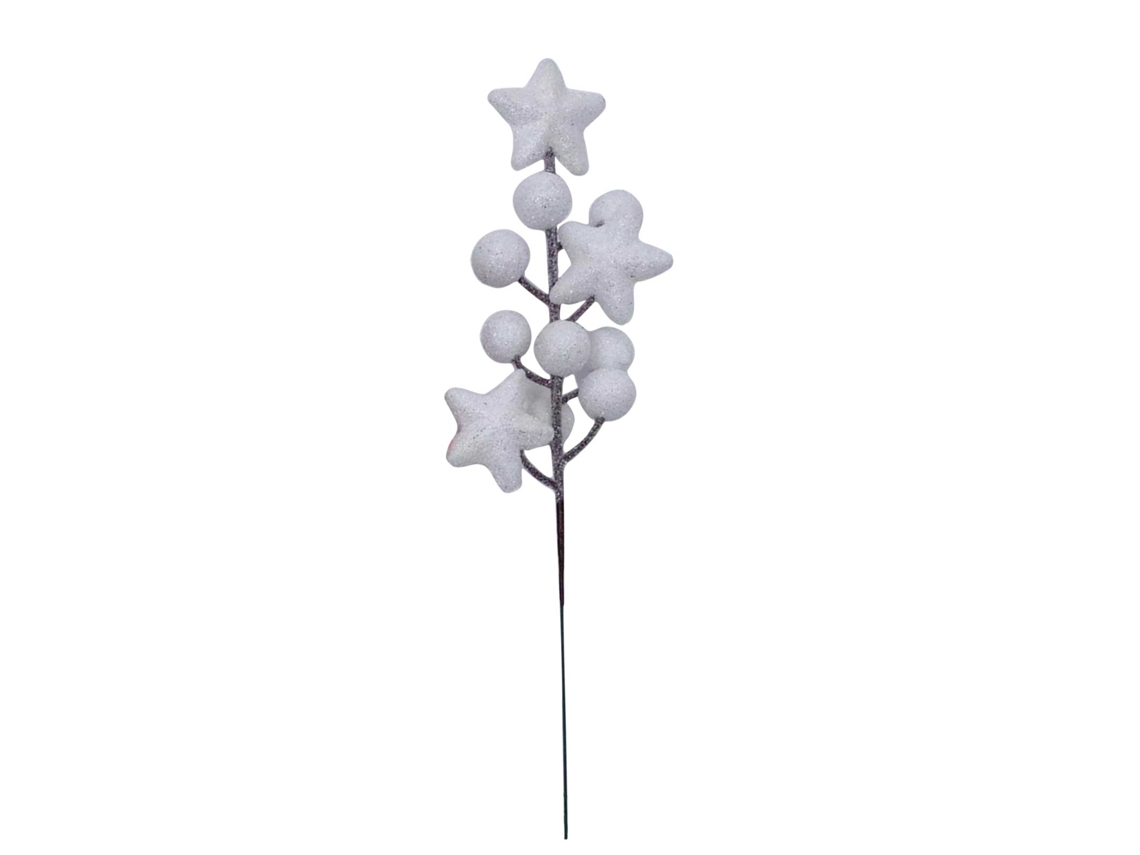 Pau De Decoração Branco Dourado Em Pó 21cm