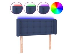 Led Headboard, Led Headboards Vidaxl Azul Tecido (103 X 16 X 78/88 Cm)