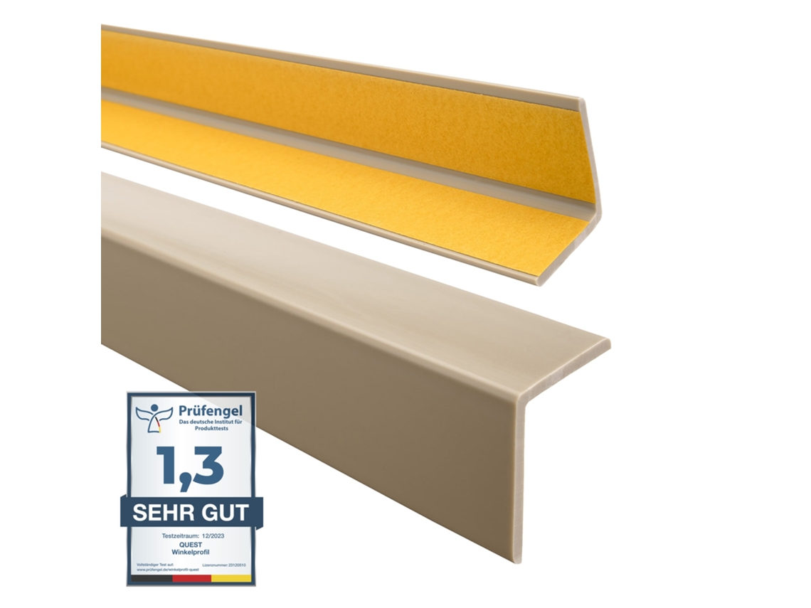 Quest Perfil Angular Autoadesivo Pvc 27x27 Mm, L-form, Bege, 275 Cm